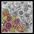 Image of Design Works Crafts Zenbroidery Printed Fabric - Bold Floral Embroidery