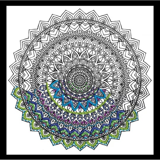 Image 1 of Design Works Crafts Zenbroidery Printed Fabric - Mandala Embroidery
