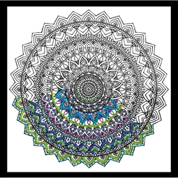 Design Works Crafts Zenbroidery Printed Fabric - Mandala Embroidery