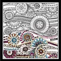 Image of Design Works Crafts Zenbroidery Printed Fabric - Waves Embroidery