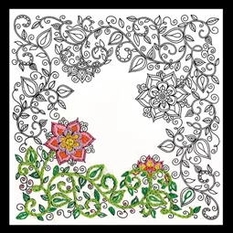 Design Works Crafts Zenbroidery Printed Fabric - Garden Embroidery