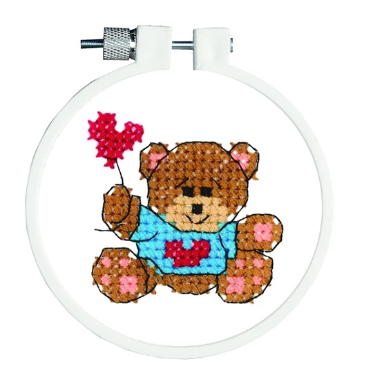 Image 1 of Janlynn Bear and Balloon Cross Stitch Kit