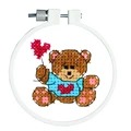 Image of Janlynn Bear and Balloon Cross Stitch Kit