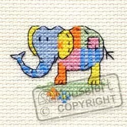 Image 1 of Mouseloft Patchwork Elephant Cross Stitch Kit