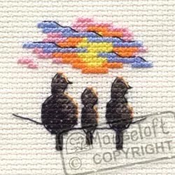 Image 1 of Mouseloft Sunset Birds Cross Stitch Kit