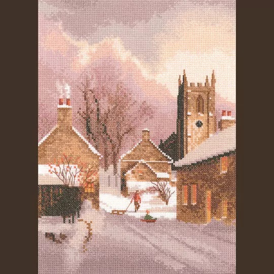 Image 1 of Heritage Snowy Village - Evenweave Cross Stitch Kit