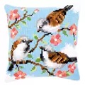 Image of Vervaco Birds Between Flowers Cushion Cross Stitch Kit