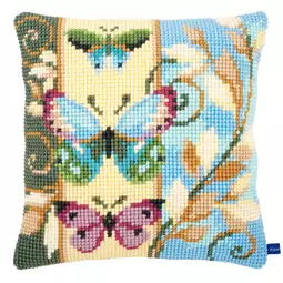 Vervaco Deco Butterflies Cushion Cross Stitch Kit