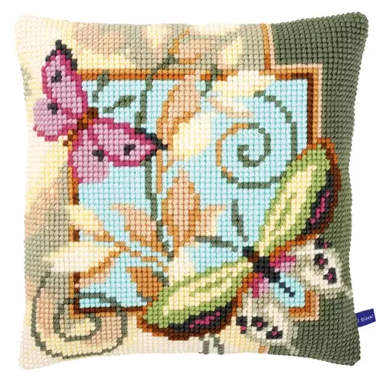 Image 1 of Vervaco Deco Butterfly Cushion Cross Stitch Kit