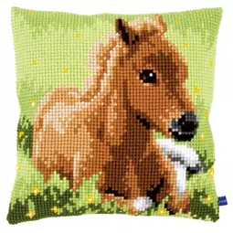 Vervaco Brown Foal Cushion Cross Stitch Kit