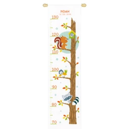 Vervaco Animals in Tree Height Chart Cross Stitch Kit