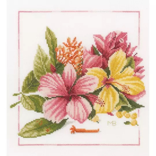Image 1 of Lanarte Amaryllis Bouquet Cross Stitch Kit