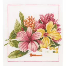 Lanarte Amaryllis Bouquet Cross Stitch Kit