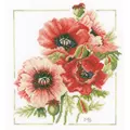 Image of Lanarte Anemone Bouquet Cross Stitch Kit