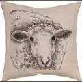Image of Permin White Sheep Cushion Cross Stitch Kit