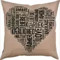 Image of Permin Love Pillow - Black Cross Stitch Kit