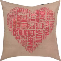 Permin Love Pillow - Pink Cross Stitch Kit