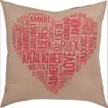 Image of Permin Love Pillow - Pink Cross Stitch Kit