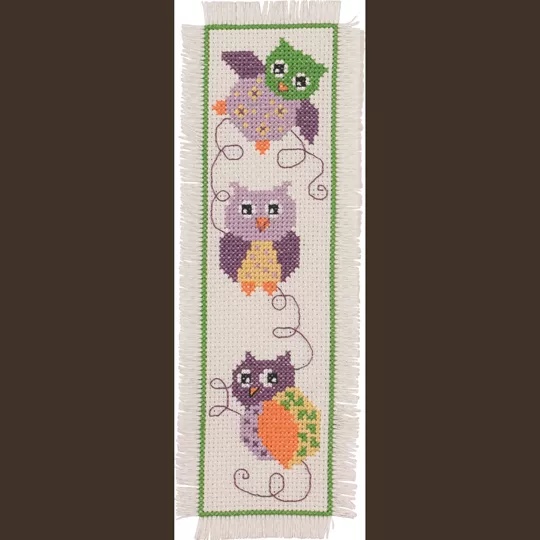 Image 1 of Permin Owls Bookmark Cross Stitch Kit