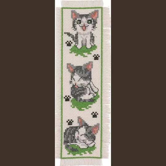 Image 1 of Permin Kittycat Bookmark Cross Stitch