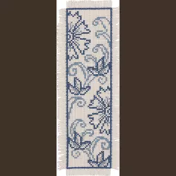 Permin Blue Flower Bookmark Cross Stitch Kit