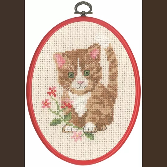 Image 1 of Permin Tabby Cat Cross Stitch Kit