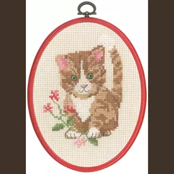 Permin Tabby Cat Cross Stitch Kit