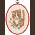 Image of Permin Tabby Cat Cross Stitch Kit