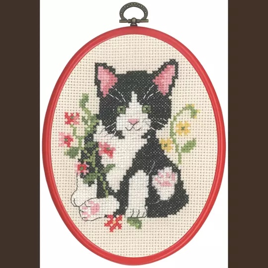 Image 1 of Permin Black Cat Cross Stitch Kit