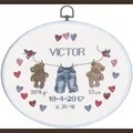 Image of Permin Boy Baby Washing Line Cross Stitch Kit