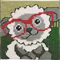 Image of Permin Lamb in Glasses Cross Stitch Kit