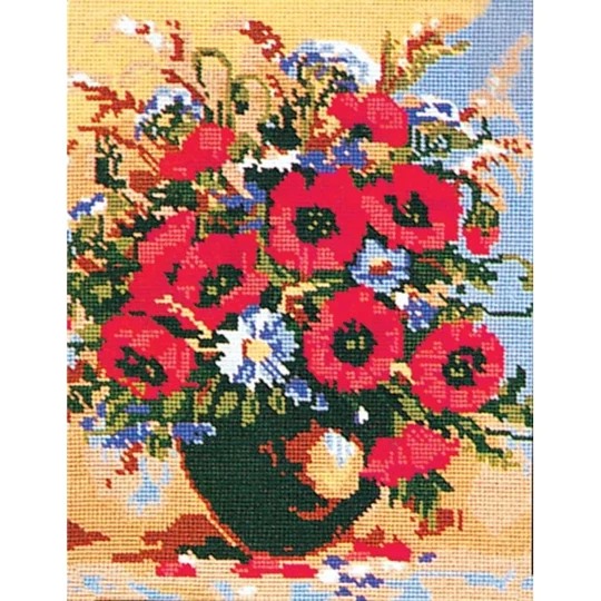 Image 1 of Grafitec Poppies and Cornflowers Tapestry Canvas