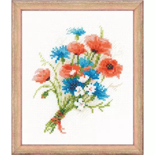 Image 1 of RIOLIS Bouquet with Cornflowers Cross Stitch Kit