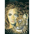 Image of Grafitec Leopard Maiden Tapestry Canvas