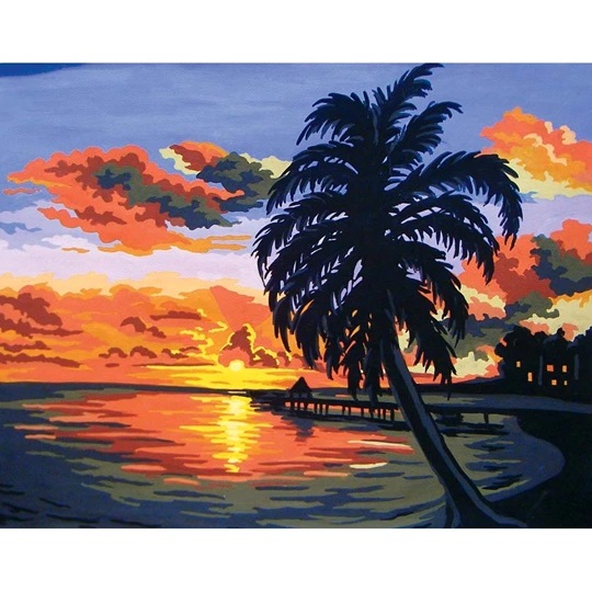 Image 1 of Grafitec Tropical Sunset Tapestry Canvas