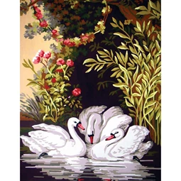 Grafitec Swans in the Shade Tapestry Canvas