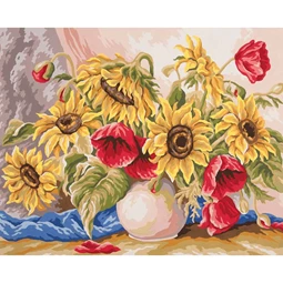 Grafitec Poppies and Sunflowers Tapestry Canvas