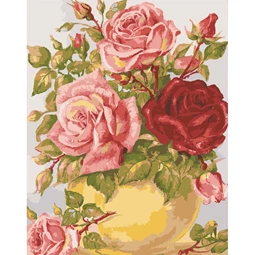 Grafitec Roses in a Yellow Vase Tapestry Canvas