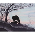 Image of Grafitec Mare and Foal Silhouette Tapestry Canvas