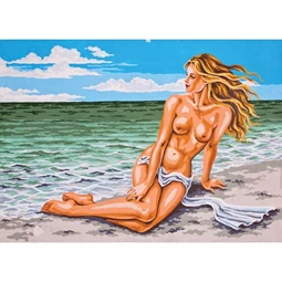 Grafitec Nude by the Sea Tapestry Canvas