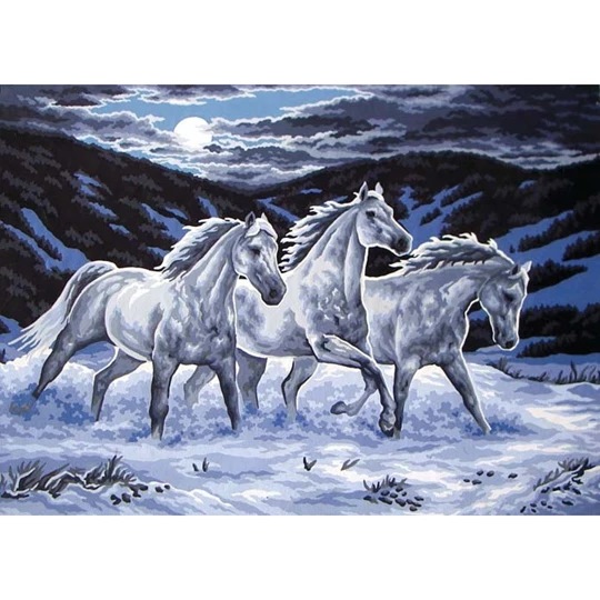 Image 1 of Grafitec Midnight Stallions Tapestry Canvas