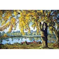 Image of Grafitec Autumn by the Lake Tapestry Canvas