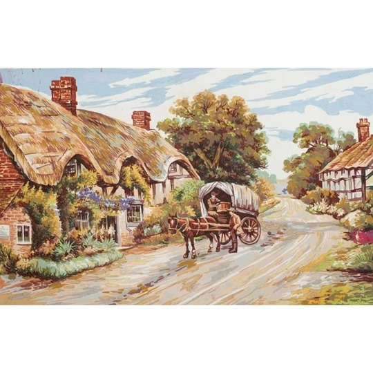 Image 1 of Grafitec Thatched Cottage Lane Tapestry Canvas