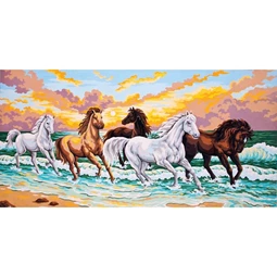 Grafitec Galloping Through the Waves Tapestry Canvas