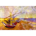 Image of Grafitec Boats at Sainte-Maries Tapestry Canvas