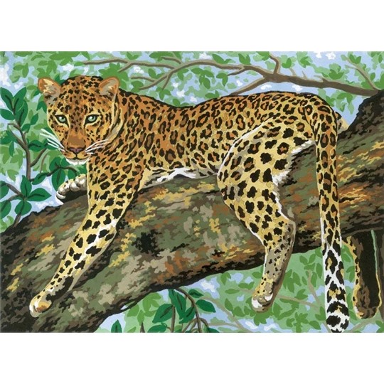 Image 1 of Grafitec Lazing Leopard Tapestry Canvas