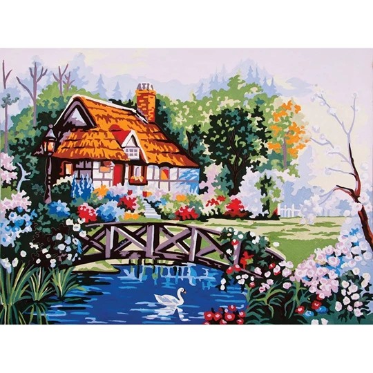 Image 1 of Grafitec Pond in the Garden Tapestry Canvas