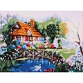 Image of Grafitec Pond in the Garden Tapestry Canvas