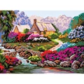 Image of Grafitec Garden by Old Stone Bridge Tapestry Canvas