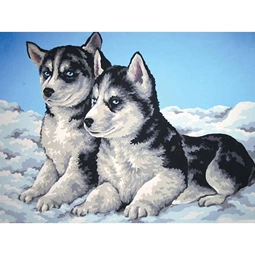 Grafitec Husky Puppies Tapestry Canvas